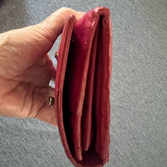 YVES SAINT LAURENT Y Ligne Calfskin Long Wallet in Red - Picture 9 of 15